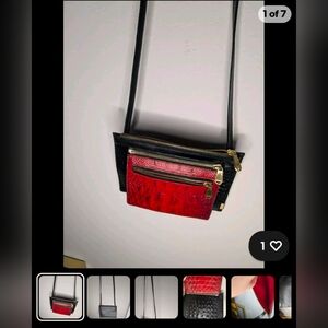Brahmin Women Bag red And Black Crossbody